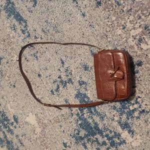 Celine Brown Croco Stamp Tassel Bag